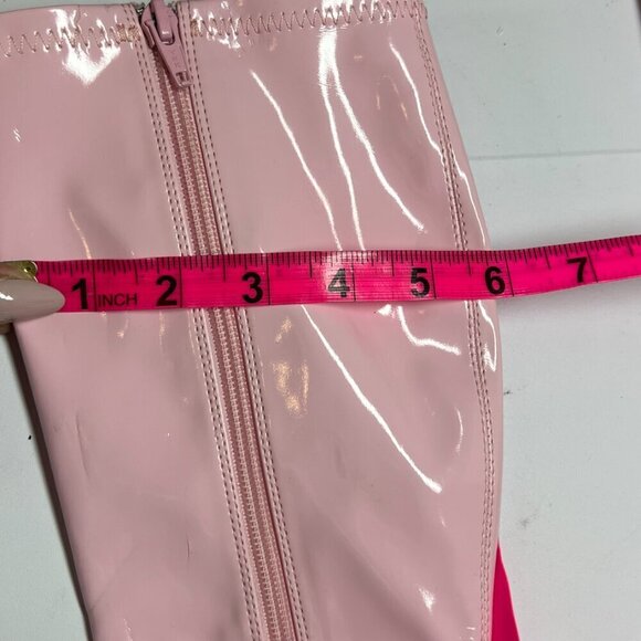 Pleaser Barbie Pink Block Heel Boots Size 6 - Picture 4 of 5